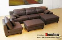 4PC MODERN EURO DESIGN SECTIONAL LEATHER SOFA S505