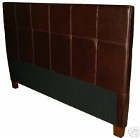 Beautiful King Size Leather Headboard for bed with Double Needle Tufting Detail
