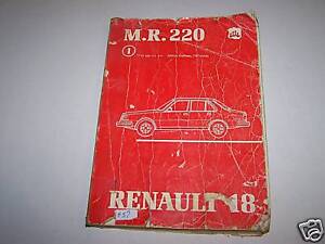Renault 18 Workshop manual M.R. 220 Mechanical not listed
