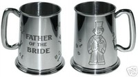 Pewter Father of the Bride Tankard 1 Pint Size  L @@ K