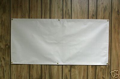 NEW 4 x 12 blank white vinyl banner sign.