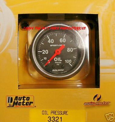 Autometer 3321 Sport-Comp Mechanical Oil Pressure Gauge 100