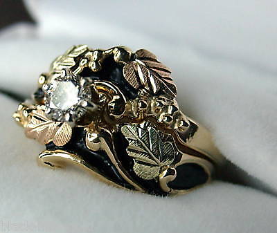  BLACK HILLS GOLD AND DIAMOND ENGAGEMENT WEDDING RING IN 10 AND 12k GOLD 