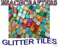 100 - 3/8 inch MIXED COLORS GLITTER Glass Mosaic Tiles in Crafts, Glass & Mosaics, Glass & Mosaic Tiles | eBay
