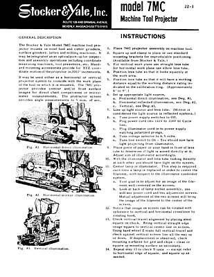 Stocker & Yale Model 7MC Projector Instruction Manual