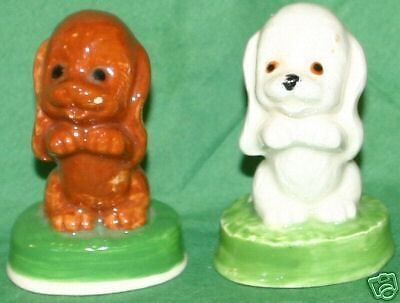 Vintage Pair Ceramic Beagle Spaniel Puppy Dog Figurines  