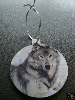 AMERICAN GREY / GRAY WOLF CHRISTMAS TREE ORNAMENT  