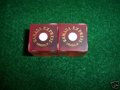 CASINO DICE SANDED RED PAIR RAMADA EXPRESS LAUGHLIN NV  