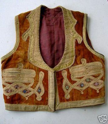 MATADOR Spain SHORT VEST OLD Folk EMBROIDERY HAND MADE  