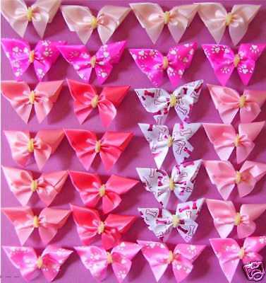 Pink Petites 28 Patterned Dog Grooming Bows Assortment  