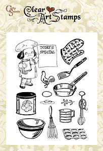 LITTLE CHEF Crafty Secrets Clear Art Acrylic Stamps  