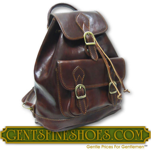 PELLEVERA ITALIAN LEATHER BACKPACK BRIEFCASE BROWN 4034  