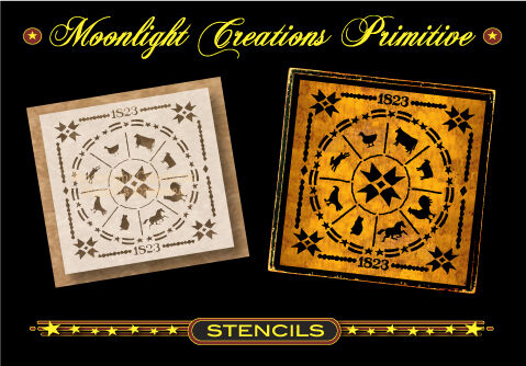 Primitive Stencil Design ~ COLONIAL Dart Board  