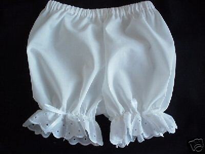 NEW PRETEEN/TEEN SHORT WHITE BLOOMERS CUST SZ  