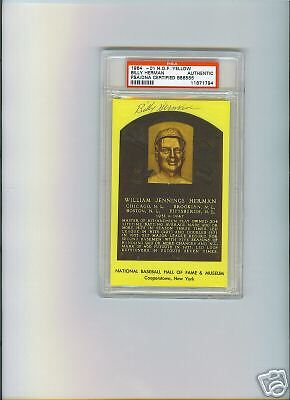 1964 01 HOF Plaque auto signed Billy Herman PSA/DNA  