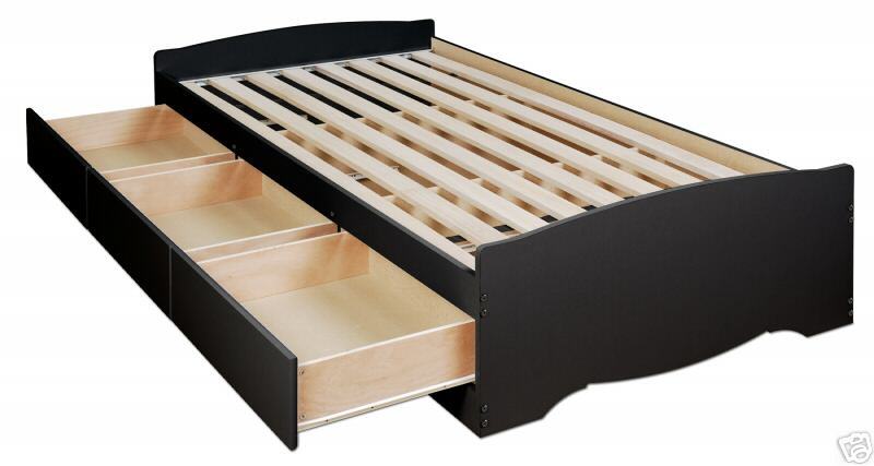 MONTEREY MAPLE DOUBLE CAPTAINS STORAGE PLATFORM BED  