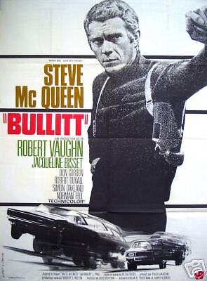 Bullitt RARE Film poster Steve McQueen Mustang Charger  