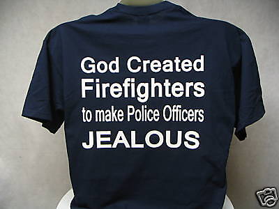 God Created Firefighters, T Shirt, Firefighter Shirt 2X  