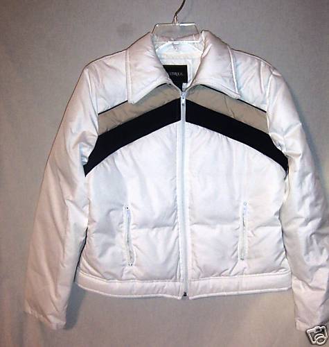 PO OUTBROOK WOMANS WHITE NYLON JACKET SZ MED 8 10  