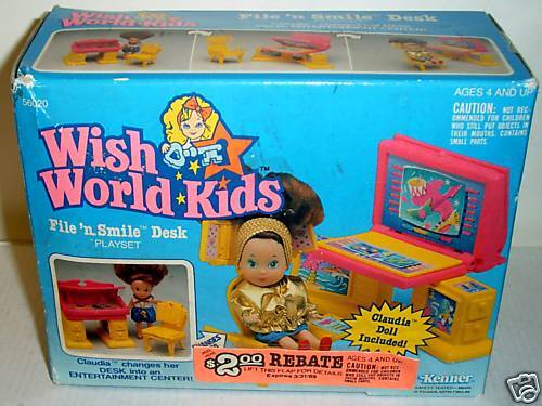 Kenner Wish World Kids File N Smile Desk w/Claudia Doll  