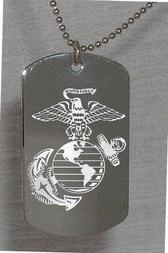 US Marines Photo Dog Tag Necklace FREE ENGRAVING  