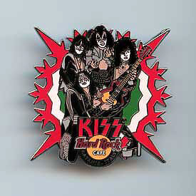 KISS Hard Rock Cafe Pin Catania Italy Group Gene Ace  