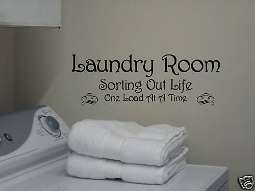 Laundry Room Sign, Wall Art Words Vinyl Wall Lettering  