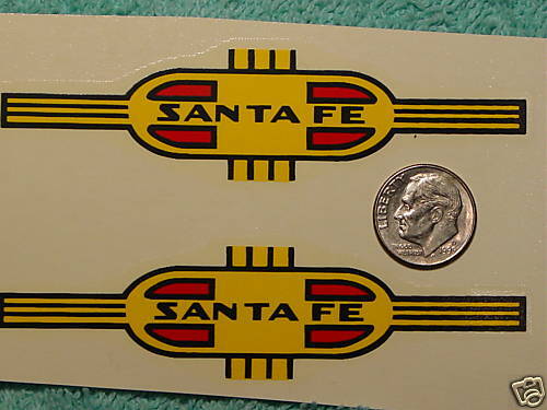 TWO W. S. DECALS 4 LIONEL PW 212 SANTA FE ALCO NOSE   