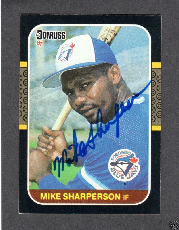 1987 DONRUSS #565 Mike Sharperson BJ AUTOGRAPH AUTO COA  