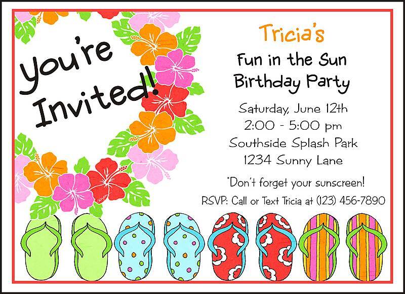 Personalized SUMMER FLIP FLOPS Note Cards  