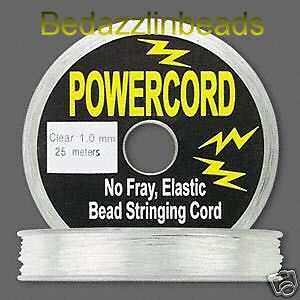 25 Meter Clear Powercord Spool~1mm Elastic Bead Cord  