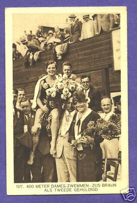 Y5146 1928 Olympic Swimmers postcard,, 400 Meter  