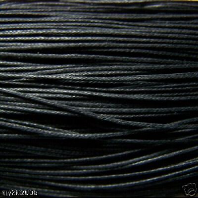 160Meters BLACK Waxed Cotton Cord 0.8mm for Necklace  