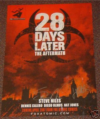 28 DAYS LATER MINI POSTER AUTOGRAPHED BY STEVE NILES  