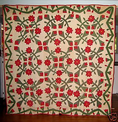 ANTIQUE NINETEENTH CENTURY QUILT THOROUGHLY QUILTED  