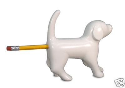 Sharp End White Puppy Dog Bum Pencil Sharpener Pup + Tray NEW  