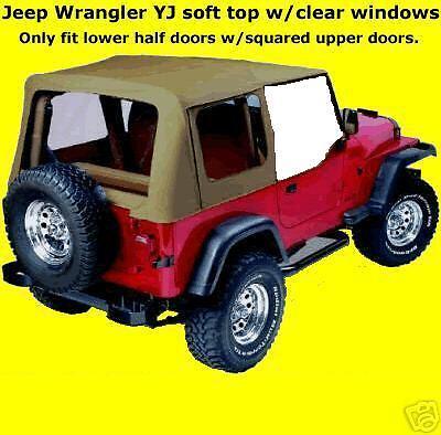 88 95 soft top Jeep YJ Wrangler HALF DOORS SPICE TINTED  