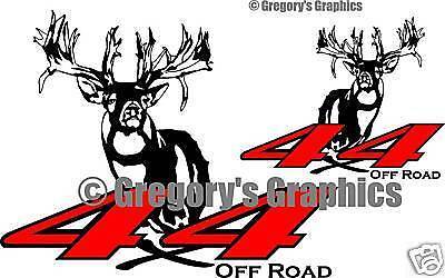Whitetail Deer 4x4 offroad decals for your truck or SUV  