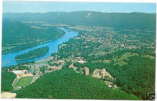 AeriaL view of Lock Haven PA Clinton Postcard  