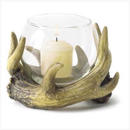 Cabin Rustic Deer Antler Candle Holder Candleholder  