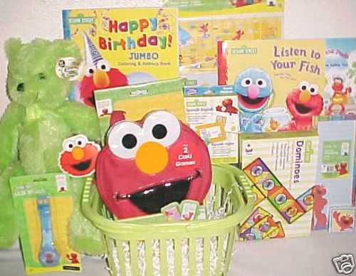   elmo TOY EASTER GIFT BASKET BIRTHDAY TOYS PLAYSET game BOOKS  