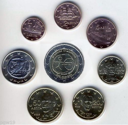 Greece 2009 Set 8 UNC (2E Comm)