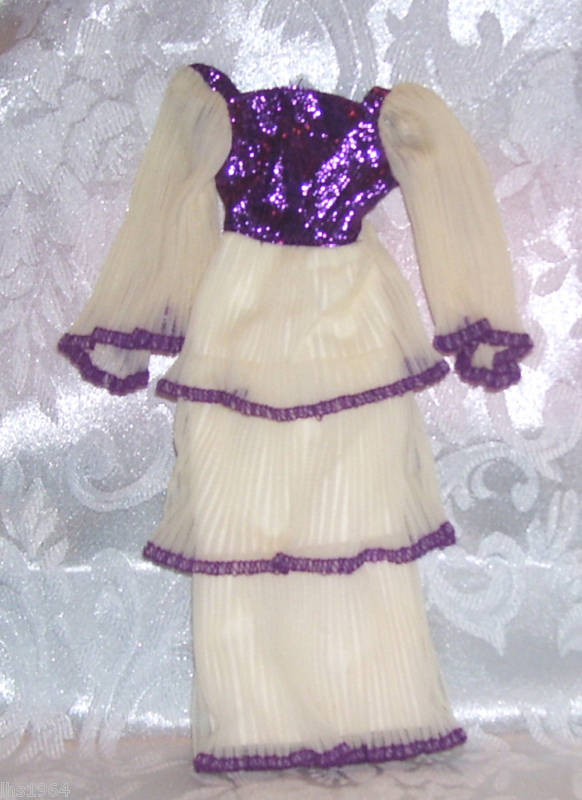 VINTAGE BARBIE DEEPEST PURPLE #9817 MOD TRICOT DRESS  