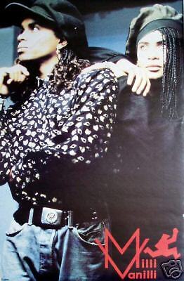 MILLI VANILLI 1989 LARGE VINTAGE POSTER  