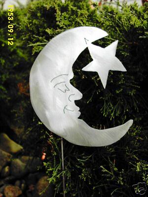 MOON STAR ASTROLOGY ZODIAC METAL YARD ART GARDEN STAKE  