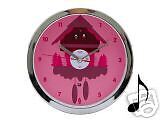 Cuckoo Chime Chrome Wall Clock   Sound On The Hour  