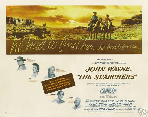 THE SEARCHERS MOVIE POSTER John Wayne RARE VINTAGE 8  