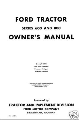 Ford f 800 operating manual #1