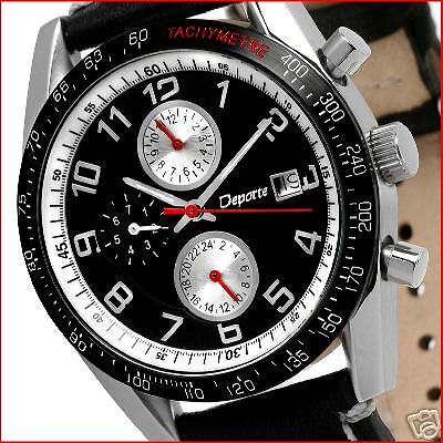 DEPORTE CYPHER MENS 21J AUTOMATIC WATCH NEW BLACK $495  