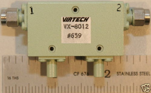 Virtech VX 8012 Double Pass Isolator 40dB Iso. 8 12 GHz  